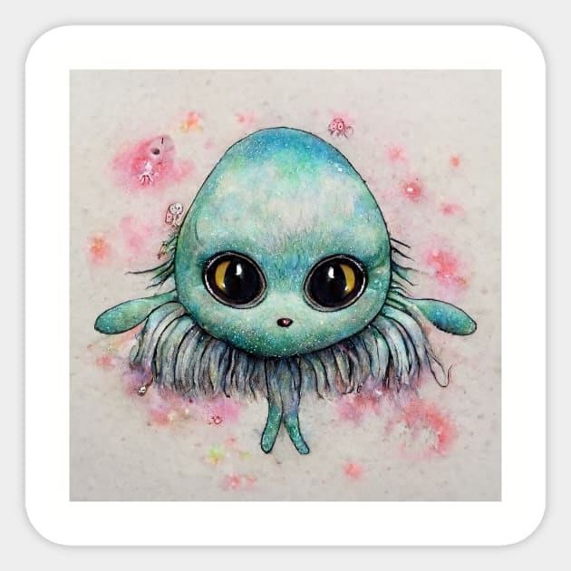 Cute sea alien Sticker by Fluffypunk